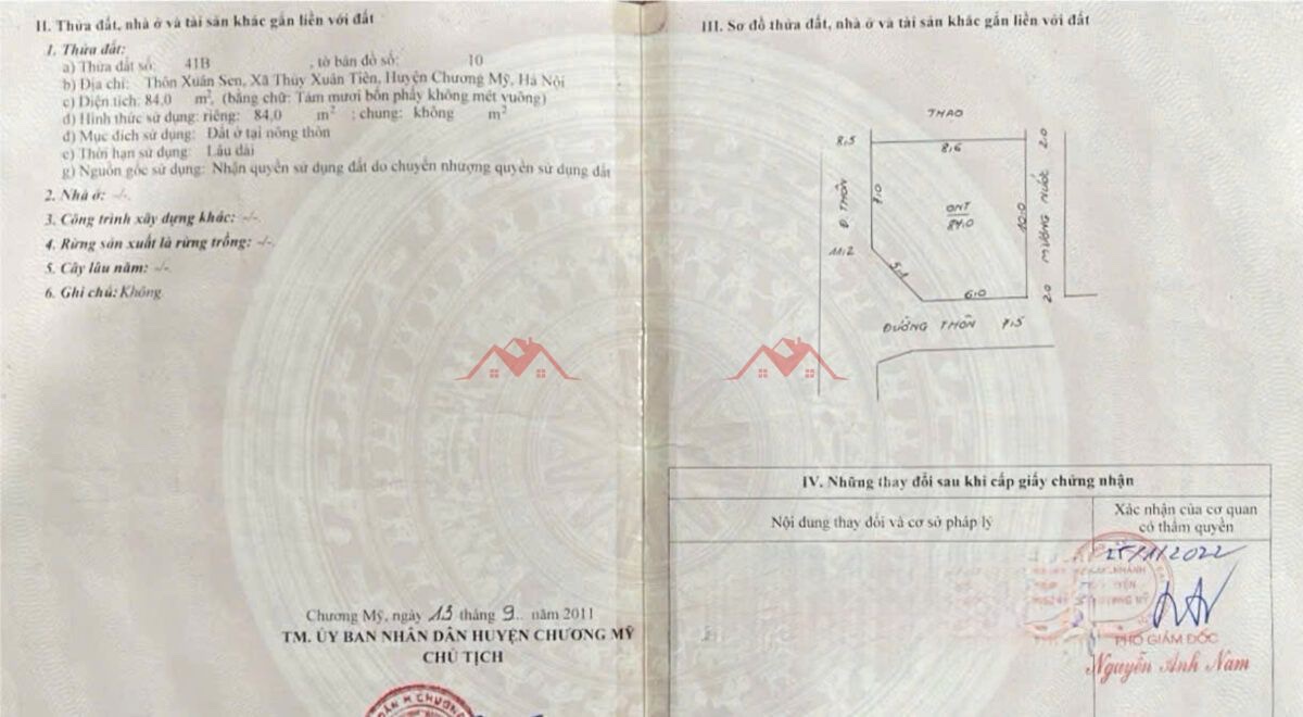 CHÍNH CHỦ CẦN BÁN LÔ ĐẤT 84M TẠI THỦY XUÂN TIÊN-CHƯƠNG MỸ-HÀ NỘI - Ảnh 2
