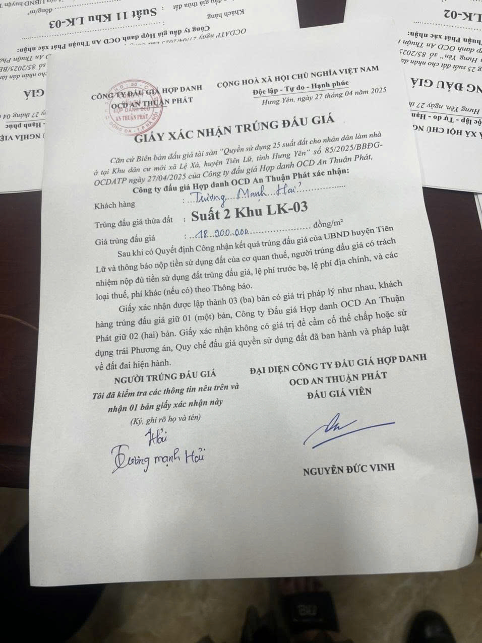 CƠ HỘI SỞ HỮU LÔ ĐẤT ĐẤU GIÁ ĐẸP – VỊ TRÍ VÀNG TẠI LỆ XÁ, TIÊN LỮ, HƯNG YÊN - Ảnh 4