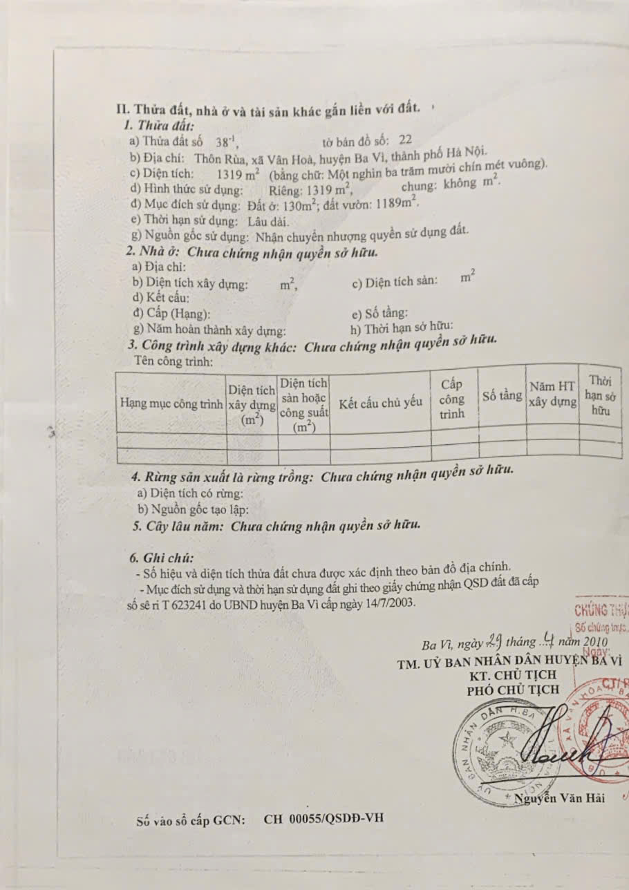 Chính Chủ Cần Bán Mảnh Đất Có Sổ Đỏ Tại Thôn Rùa – Xã Yên Bài – Hà Nội - Ảnh 3