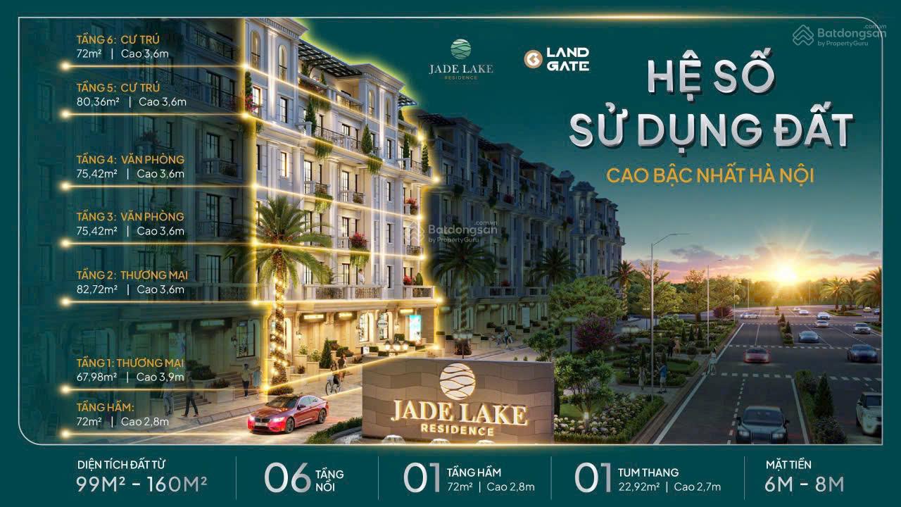 Bán nhà liền kề Jade Lake Residence 148m lô góc mặt đường đôi rộng 46m - Ảnh 1