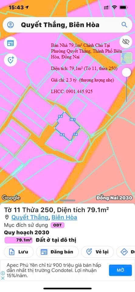 Bán Nhà 79,1m² Chính Chủ Tại Phường Quyết Thắng, Thành Phố Biên Hòa, Đồng Nai - Ảnh chính
