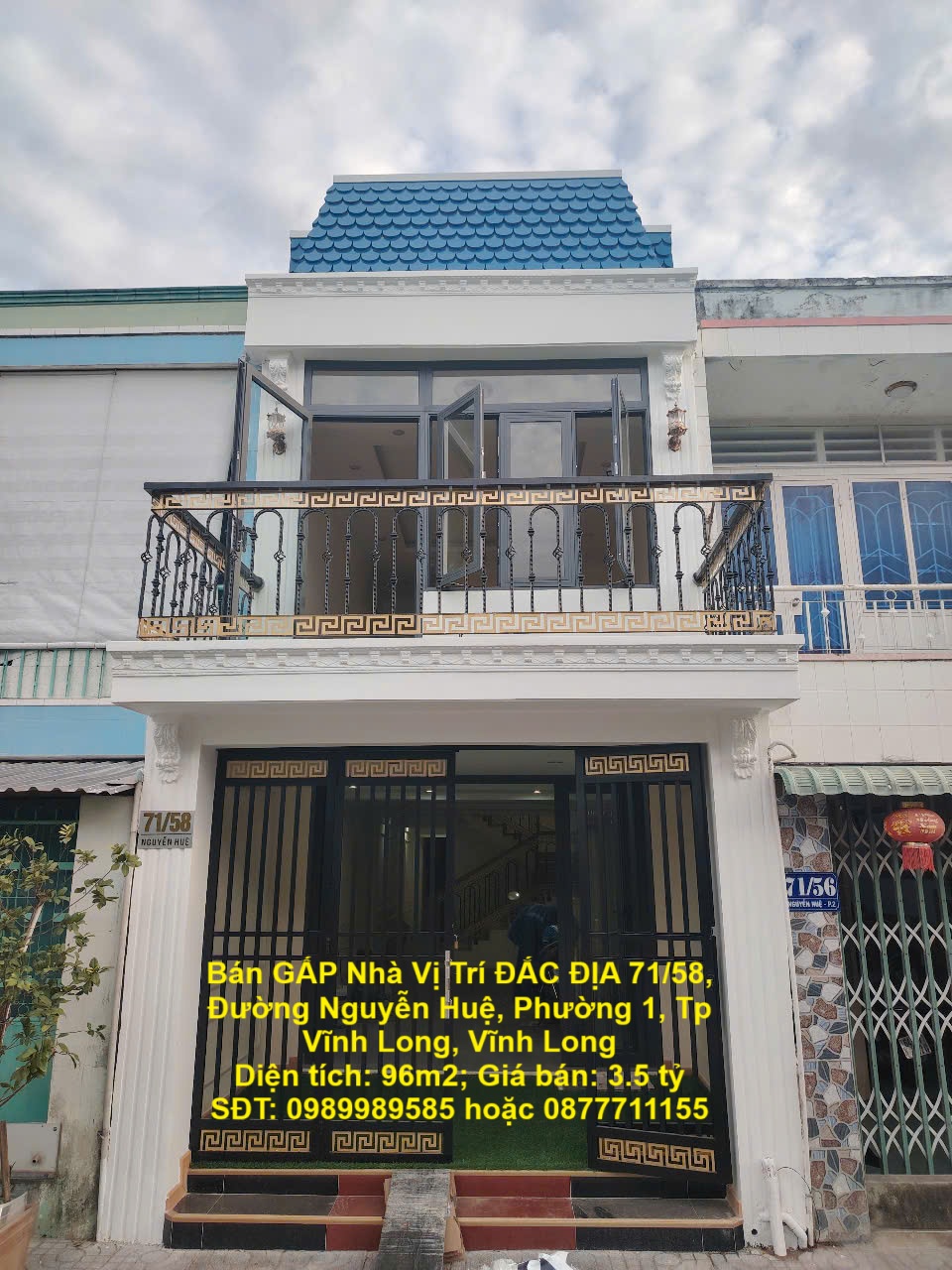 Bán GẤP Nhà Vị Trí ĐẮC ĐỊA 71/58, Đường Nguyễn Huệ, Phường 1, Tp Vĩnh Long, Vĩnh Long - Ảnh chính