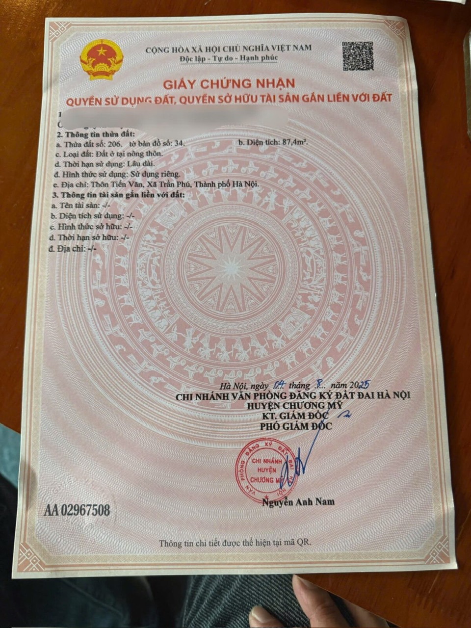 CHÍNH CHỦ CẦN BÁN LÔ ĐẤT 87,4M TẠI TRẦN PHÚ-CHƯƠNG MỸ-HÀ NỘI - Ảnh 3