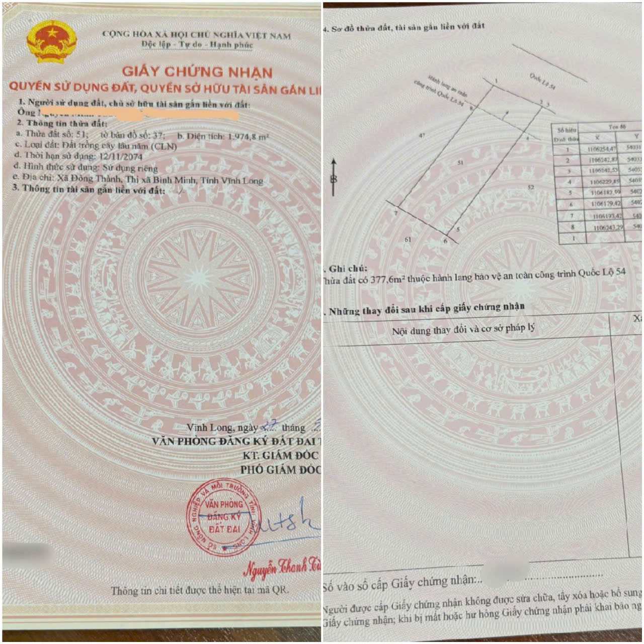 CẦN BÁN ĐẤT CHÍNH CHỦ - MẶT TIỀN QUỐC LỘ 54 - Phường Đông Thành, TX Bình Minh (cũ), Tỉnh Vĩnh Long - Ảnh 1