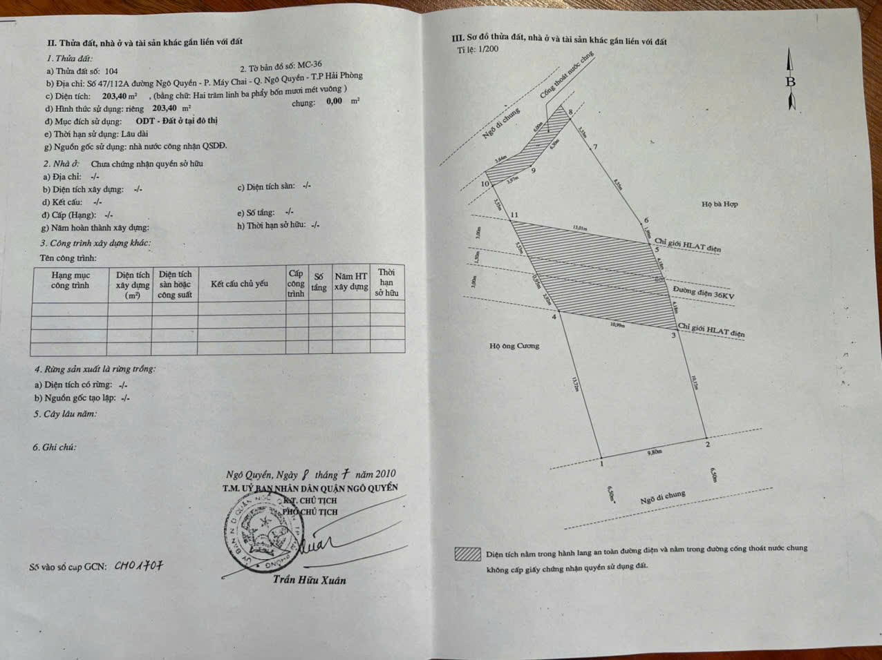 Chính Chủ Cần Bán Lô Đất ( sẵn nhà kiểu biệt thự cũ) 47/112 đường Ngô Quyền, TP Hải Phòng - Ảnh chính