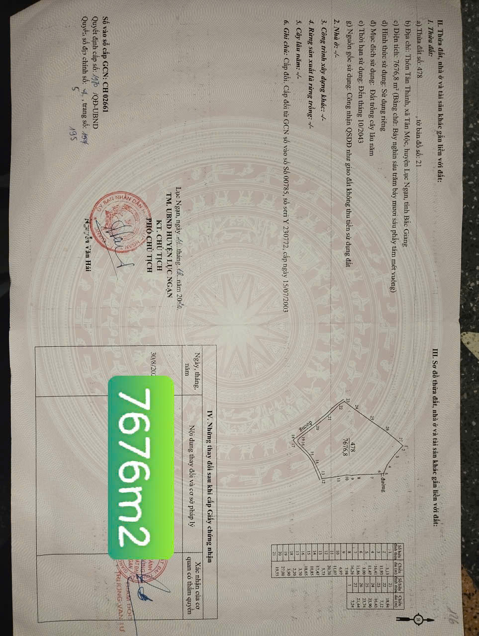 CHÍNH CHỦ CẦN BÁN GẤP LÔ ĐẤT VƯỜN CÓ GẦN 300 GỐC VẢI CỔ THỤ - LỤC NGẠN - BẮC GIANG - Ảnh 3
