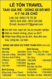 LÊ TÔN TRAVEL – TAXI GIÁ RẺ – DÒNG XE ĐỜI MỚI 4-7-16-29 CHỖ - Ảnh chính
