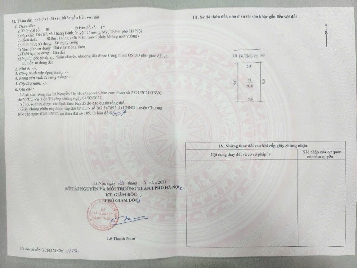 CHÍNH CHỦ CẦN BÁN LÔ ĐẤT 50M TẠI THANH BÌNH-CHƯƠNG MỸ-HÀ NỘI - Ảnh 1