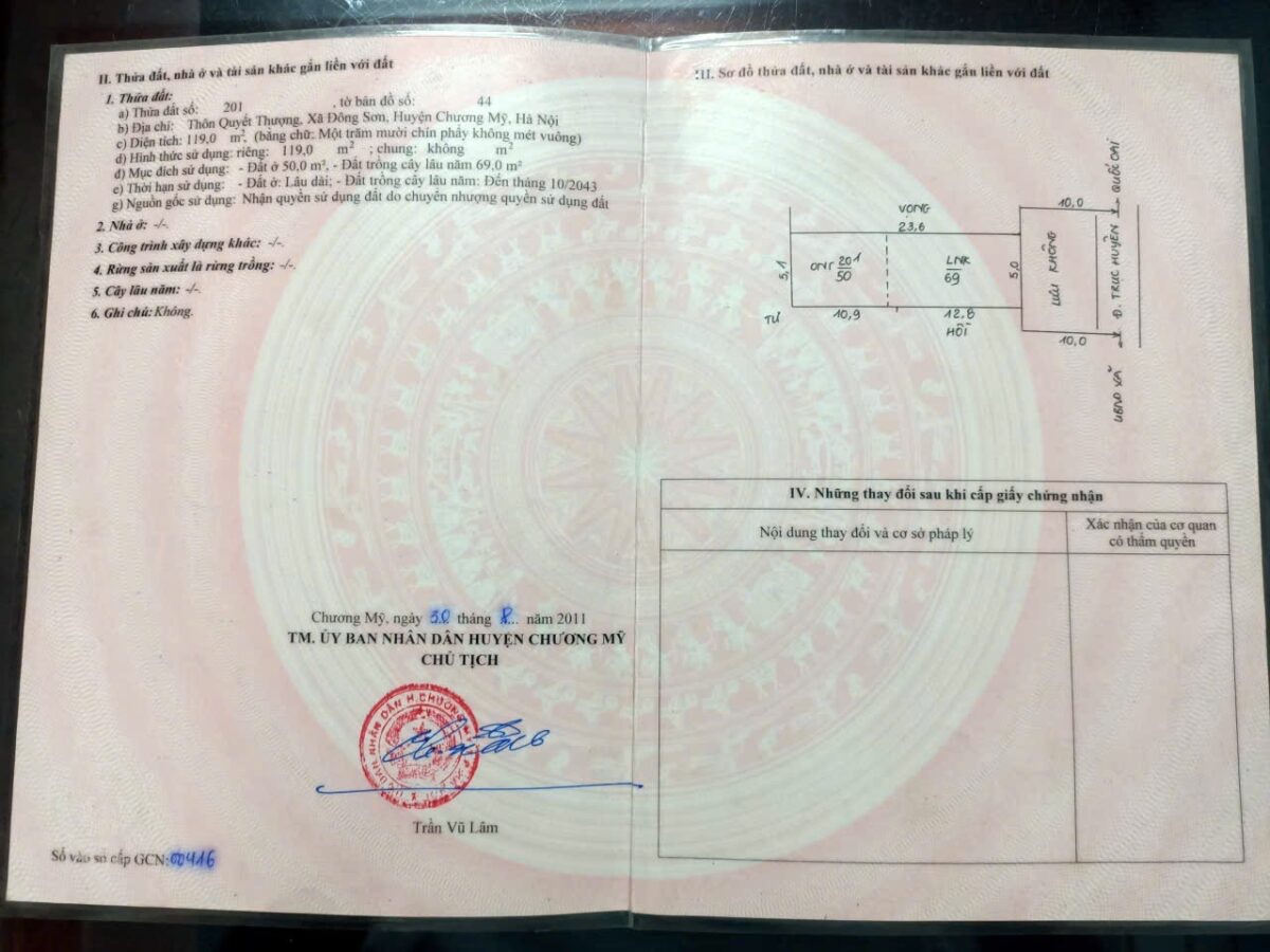 CHÍNH CHỦ CẦN BÁN LÔ ĐẤT 119M TẠI ĐÔNG SƠN-CHƯƠNG MỸ-HÀ NỘI - Ảnh 4