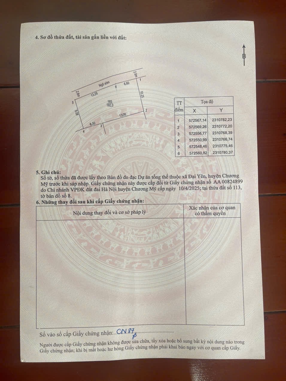 CHÍNH CHỦ CẦN BÁN LÔ ĐẤT 192M TẠI ĐẠI YÊN-CHƯƠNG MỸ-HÀ NỘI<br>TÁCH ĐƯỢC 2 LÔ - Ảnh 3