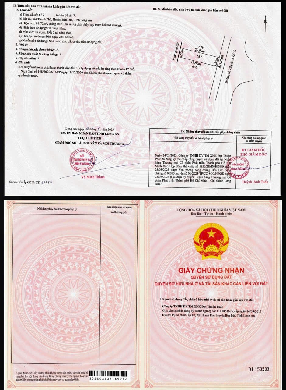 ĐẤT THỔ CƯ - MẶT TIỀN - Đường 1B, Xã Thanh Phú, Huyện Bến Lức, Long An - Ảnh 1