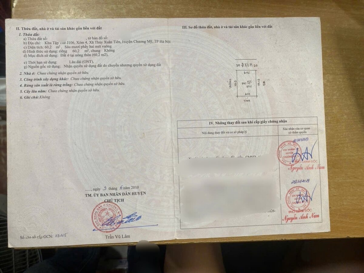 CHÍNH CHỦ BÁN LÔ ĐẤT ĐẸP 60,2M TẠI THỦY XUÂN TIÊN-CHƯƠNG MỸ-HÀ NỘI - Ảnh 4