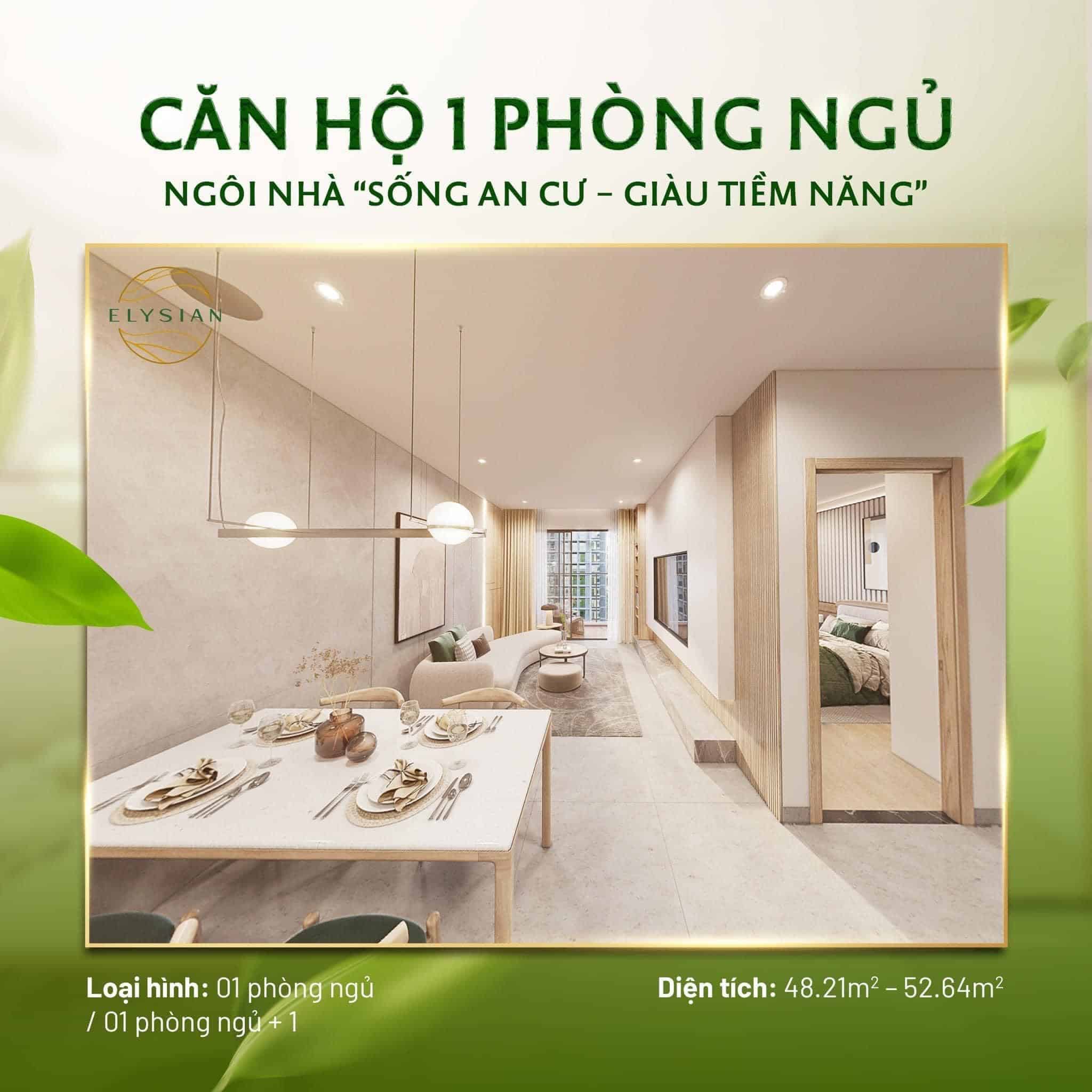 Căn hộ Elysian quận 9, rổ hàng đa dạng các căn từ 1,2,3PN giá tốt view đẹp, mua ngay trực tiếp CĐT, - Ảnh 1