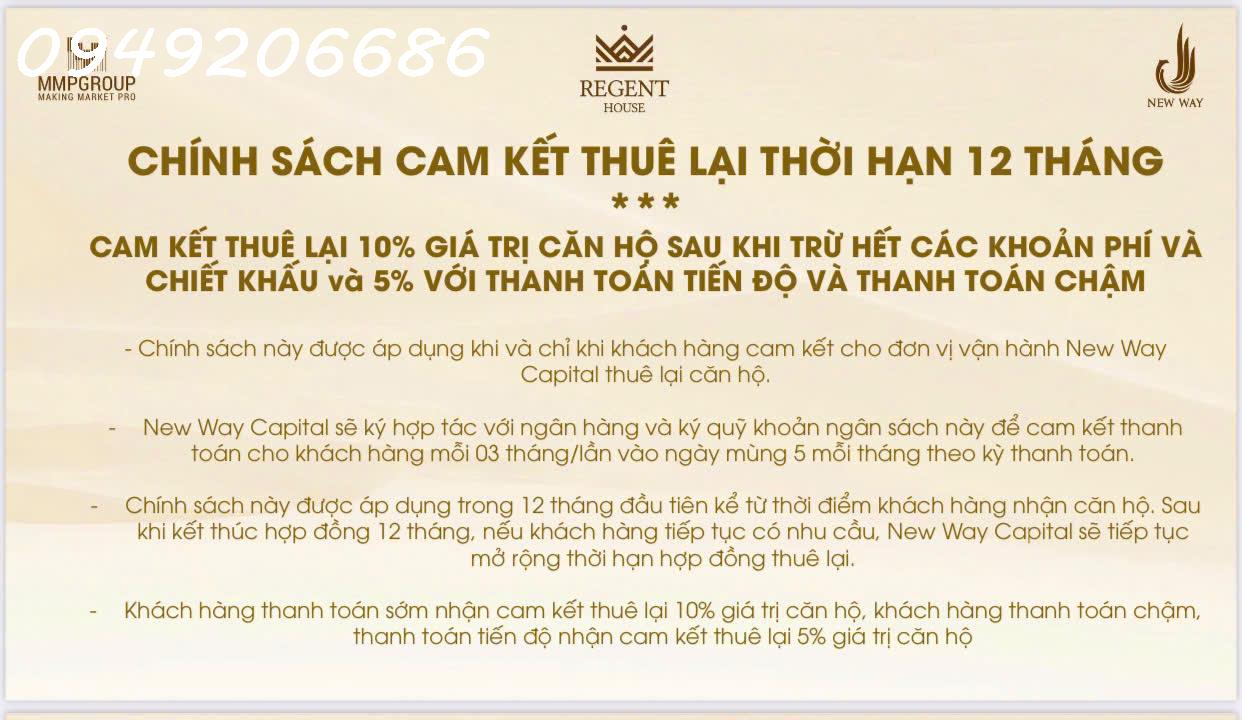 Mở bán căn Hộ REGENT HOUSE Đường Trần Hưng Đạo-TB.Chiết Khấu đến 15%.Cam Kết Thuê Lại - Ảnh 3