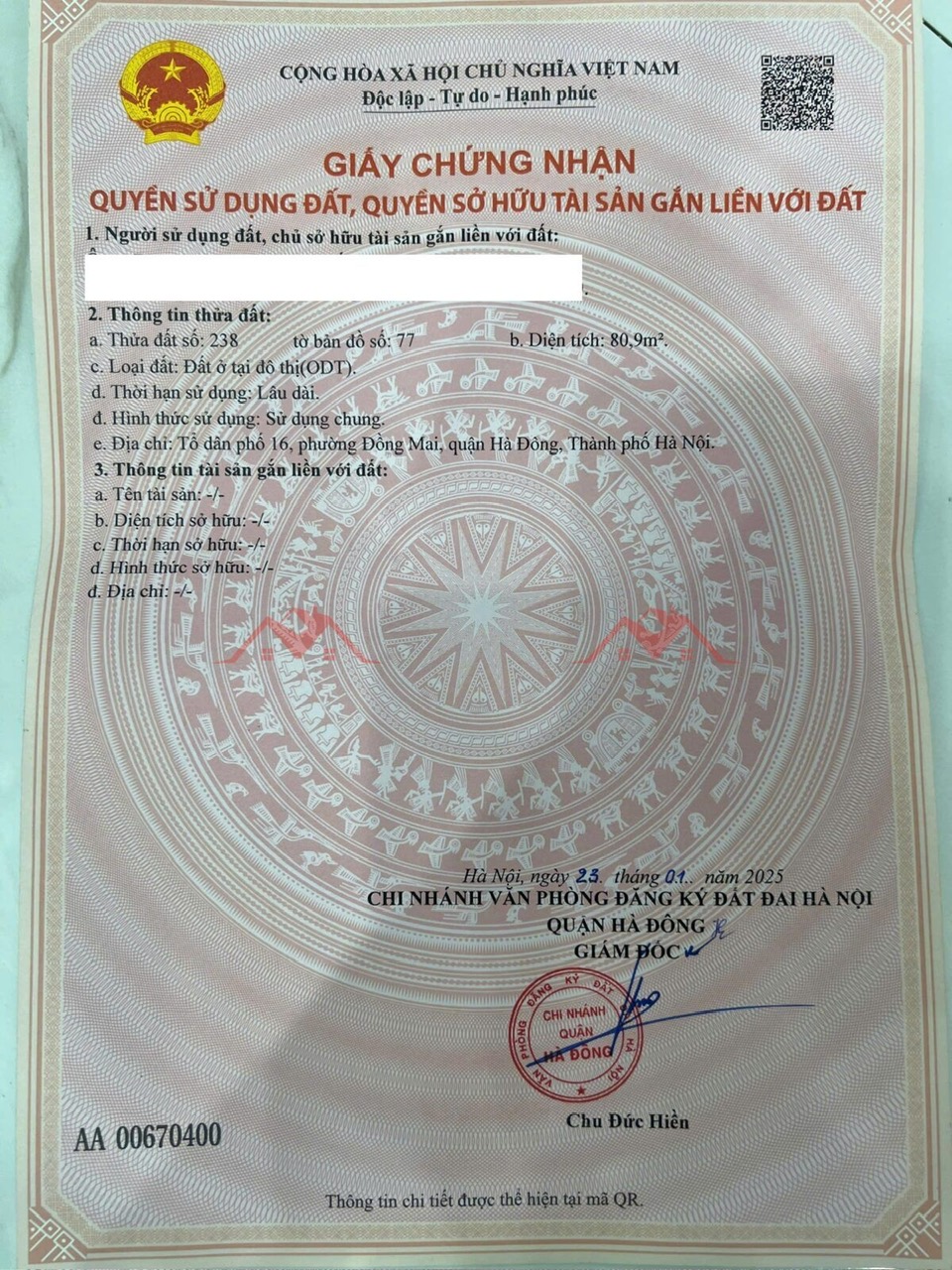 CHÍNH CHỦ CẦN BÁN LÔ ĐẤT 80,9M TẠI TỔ 16- ĐỒNG MAI-HÀ ĐÔNG-HÀ NỘI - Ảnh 1