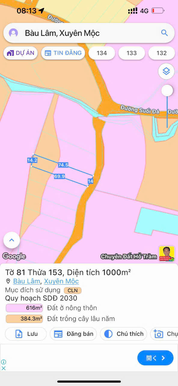1000m bàu lâm. Qh đất ở . Đường nhựa khu dân cư .ngang 14 giá siêu rẻ - Ảnh chính