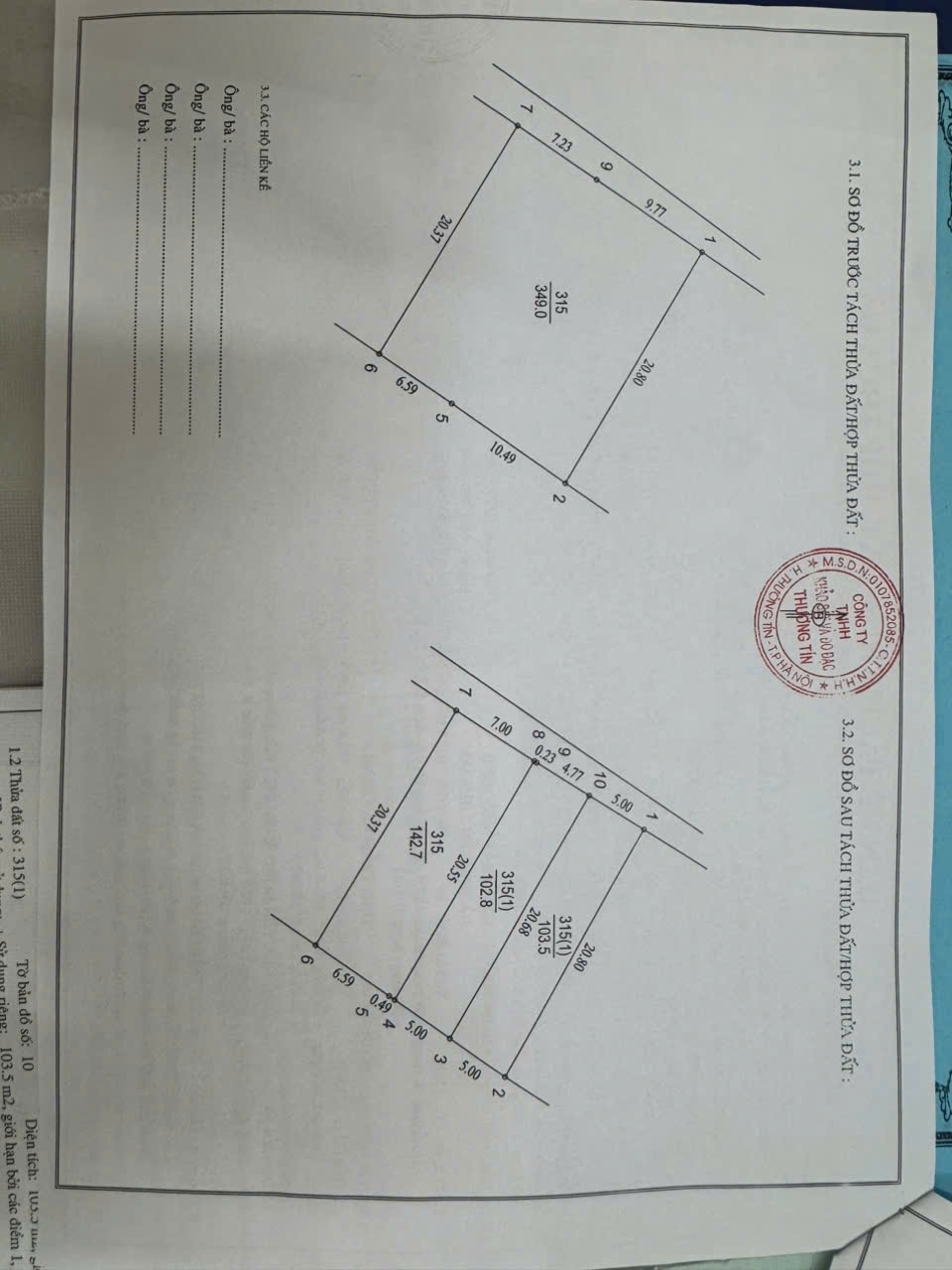 Chính chủ mở bán 2 lô f0 Đội 1 xã Tự Nhiên cũ gần chợ Diện tích: hơn 100m2/lô - Ảnh chính