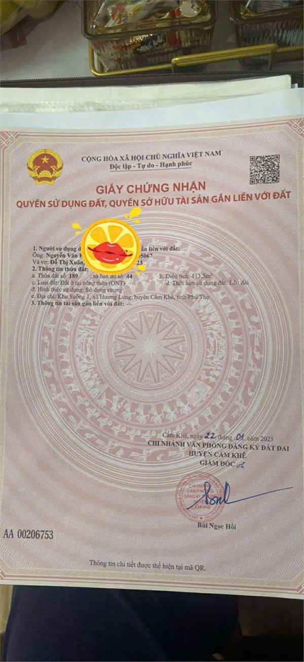 ĐẤT ĐẸP - CHÍNH CHỦ CẦN  BÁN LÔ ĐẤT TẠI khu suông 1 - Hương Lung -  Cẩm Khê - Phú Thọ - Ảnh chính