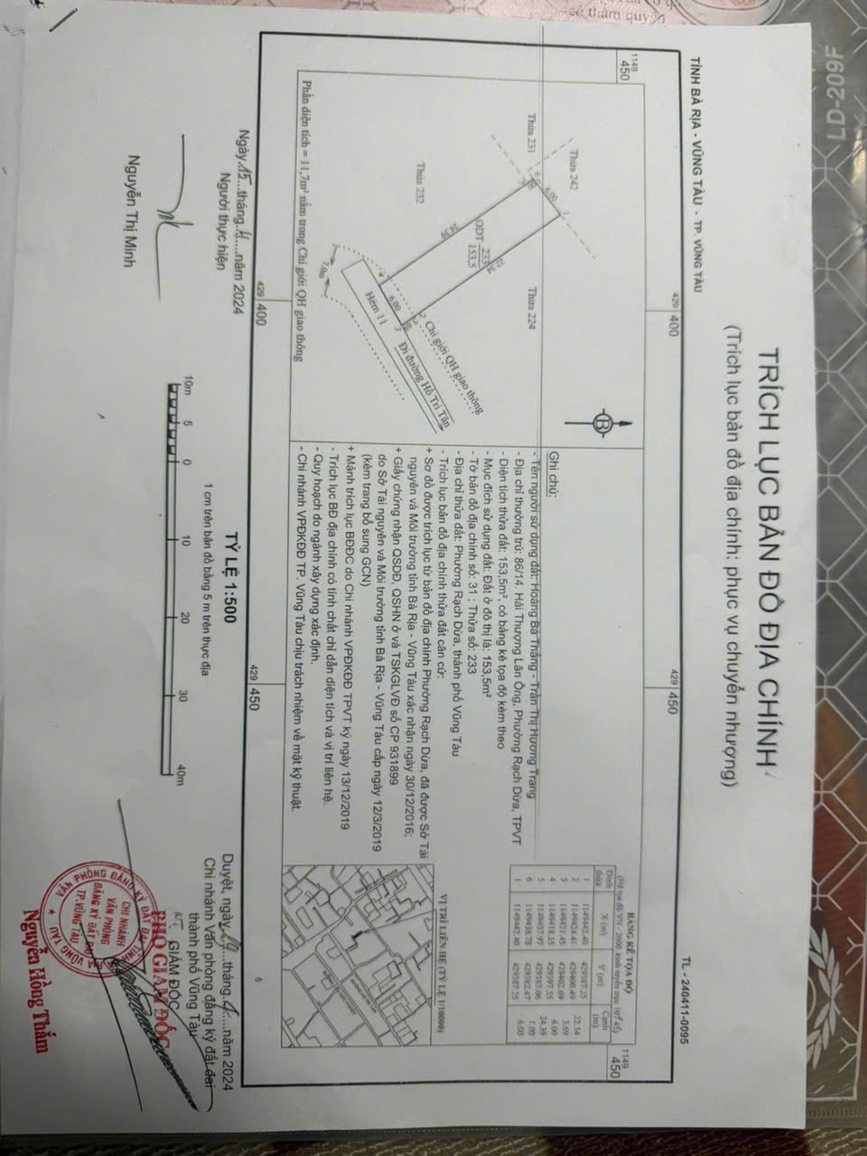 CHÍNH CHỦ CẦN BÁN – ĐẤT 153m² FULL THỔ CƯ – HẺM Ô TÔ – CÓ 6 PHÒNG TRỌ SẴN - RẠCH DỪA, TP VŨNG TÀU - Ảnh chính