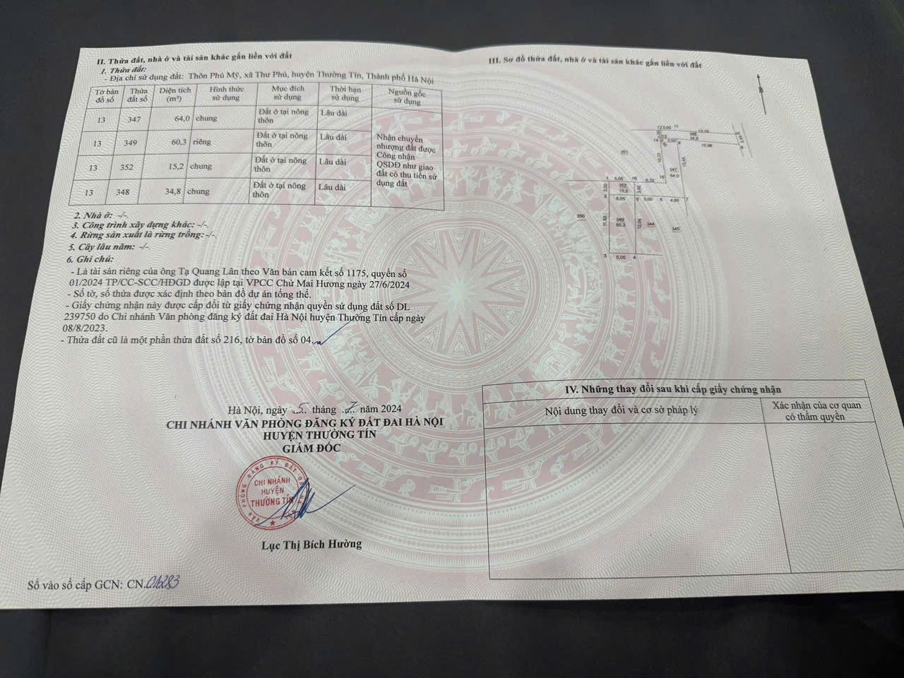 Bán lô đất siêu đẹp giá rẻ nhất xã Thư Phú - Thường Tín Hà Nội 60.3m2 giá chỉ 2 tỷ 020tr - Ảnh chính