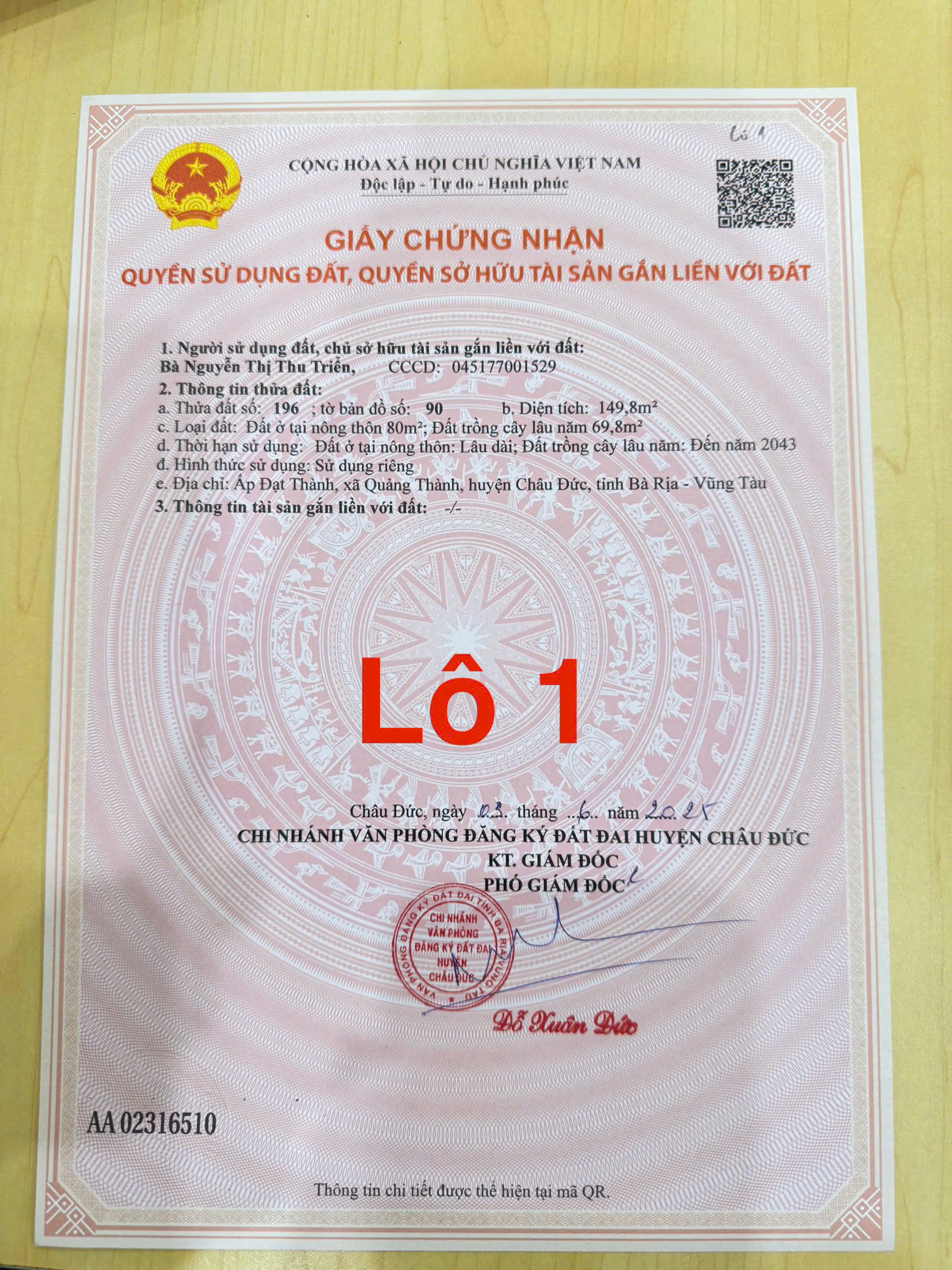 6 lô fo sổ sẳn chỉ 5xx xíu đường nhưa . 5*30 tc 80 giá rẻ bèo - Ảnh chính