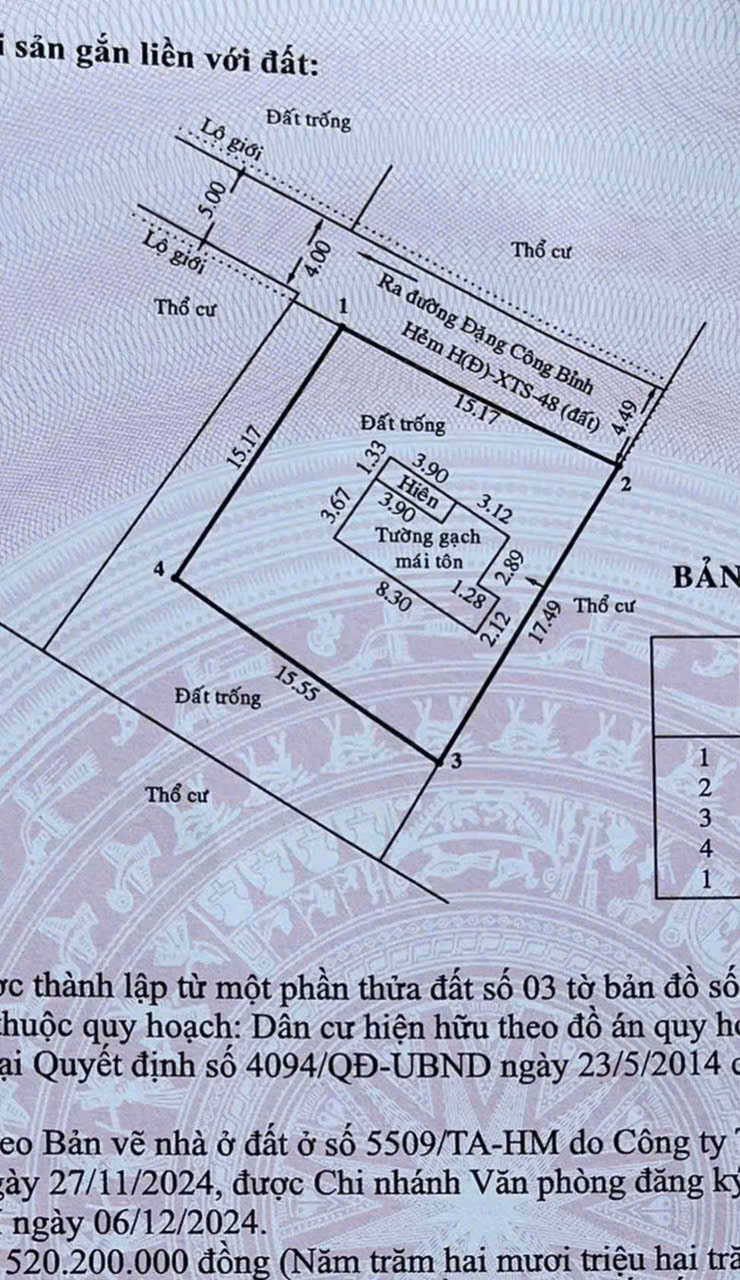 SỔ HỒNG MỚI – NHÀ VƯỜN THỔ CƯ 250M² – XE TẢI RA VÀO TỎA MÁI – GIÁ CHỈ 4,5 TỶ - Ảnh chính