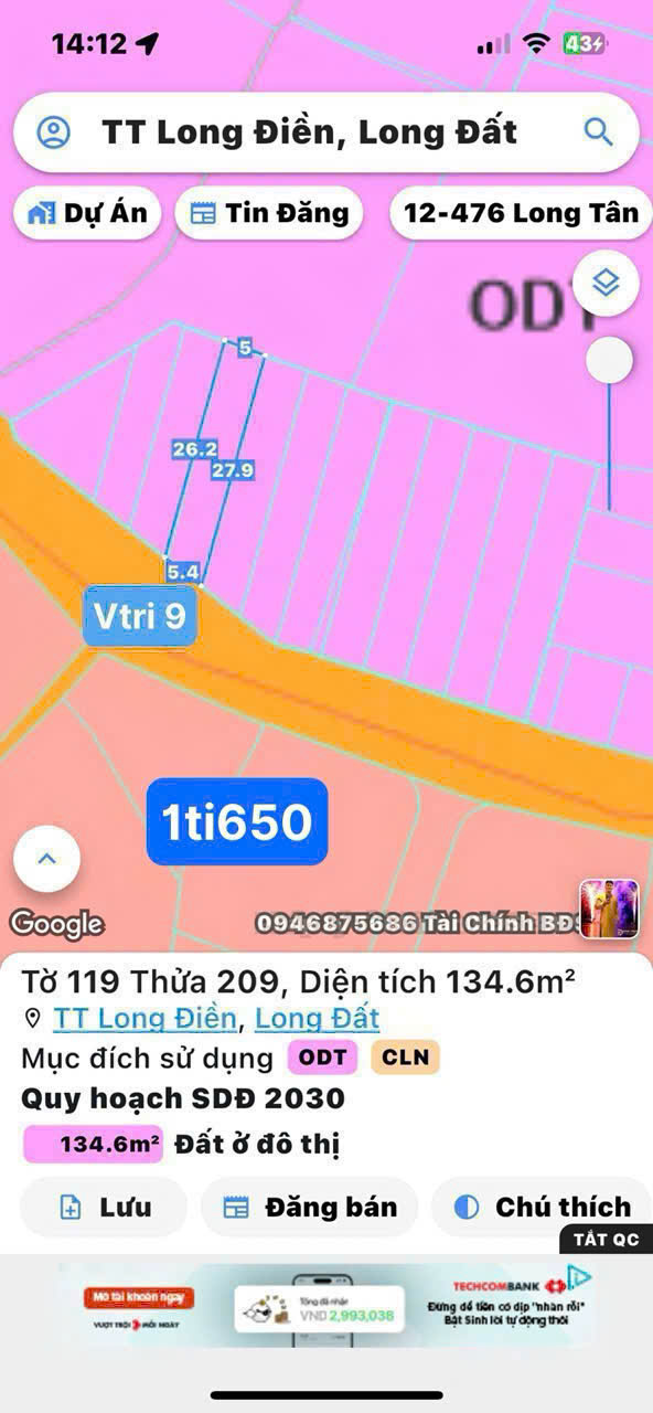 Mặt tiền đường nhựa . khu dân cư kinh doanh buôn bán OK . - Ảnh chính