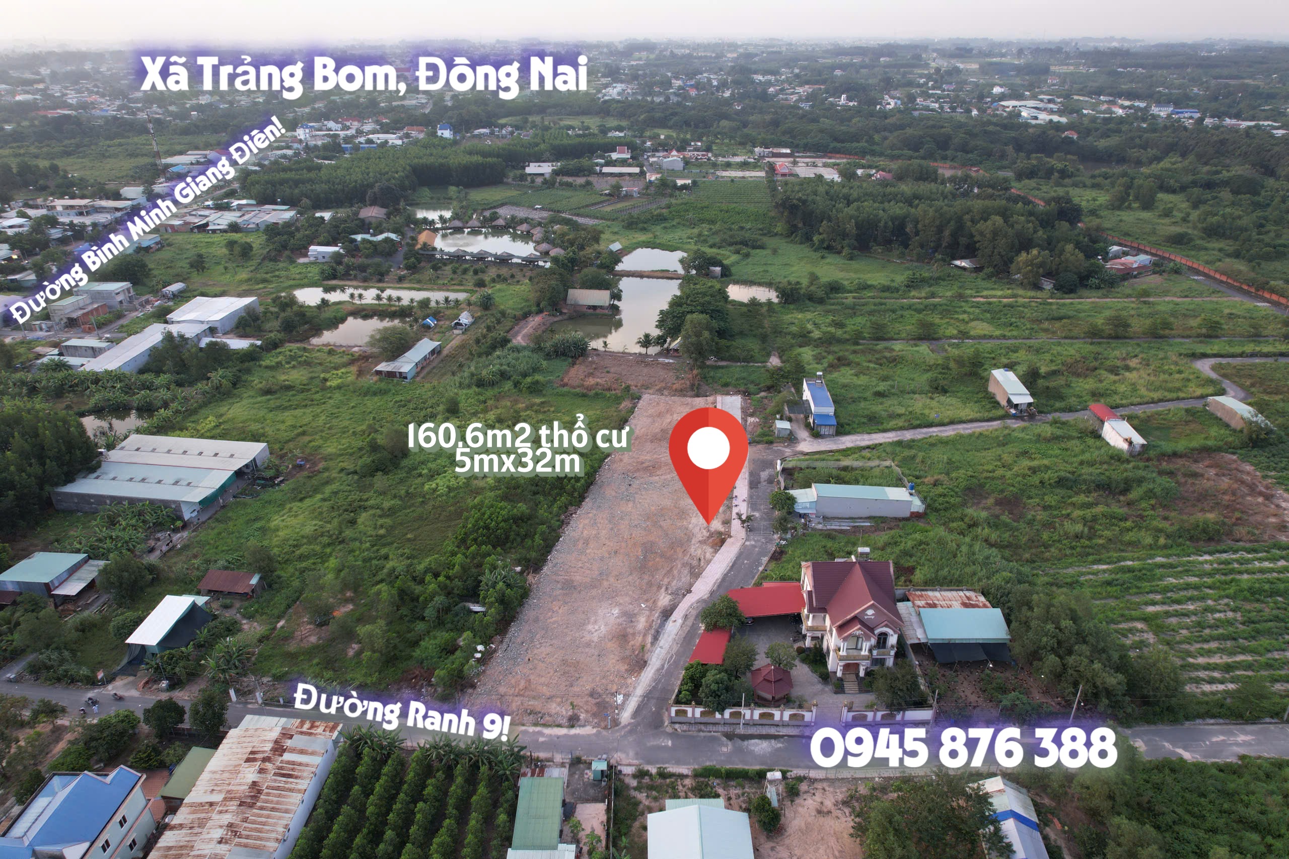 160 6m² thổ cư trảng bom cạnh kcn giang điền giá chỉ 1 3 tỷ 0945 876 388 - Ảnh chính