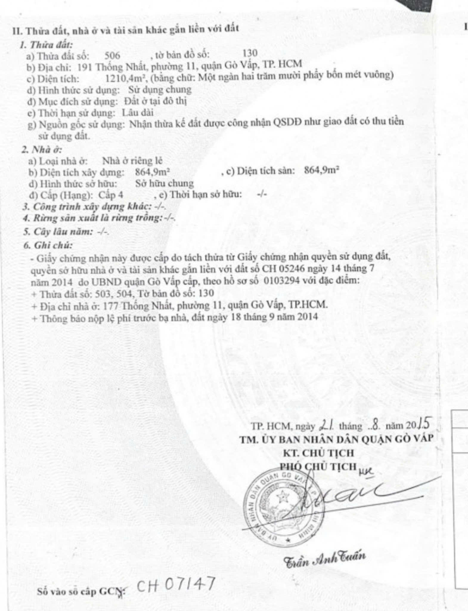 Bán Nhà Mặt Tiền 191-193 Thống Nhất, Thống Tây Hội - Ảnh 3