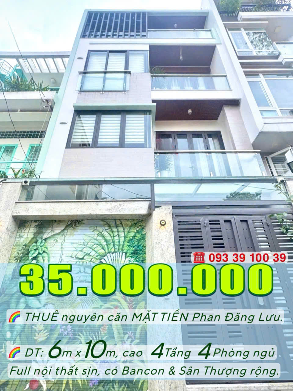 35 Triệu: nguyên căn MẶT TIỀN Phan Đăng Lưu- Ngang 6m cao 4 Tầng 4 Phòng FULL nội thất. 0933910039 - Ảnh 4