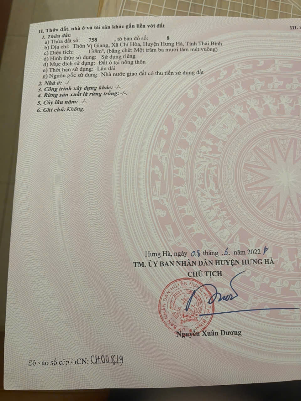CHÍNH CHỦ BÁN LÔ ĐẤT TẠI HƯNG HÀ,THÁI BÌNH – 138M2 - VỊ TRÍ ĐẸP - GIÁ TỐT ĐẦU TƯ - Ảnh 3