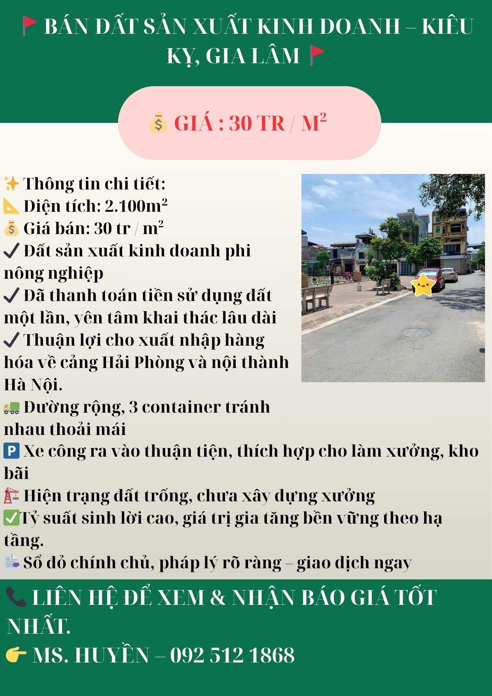 🚩 BÁN ĐẤT SẢN XUẤT KINH DOANH – KIÊU KỴ, GIA LÂM 🚩 - Ảnh chính