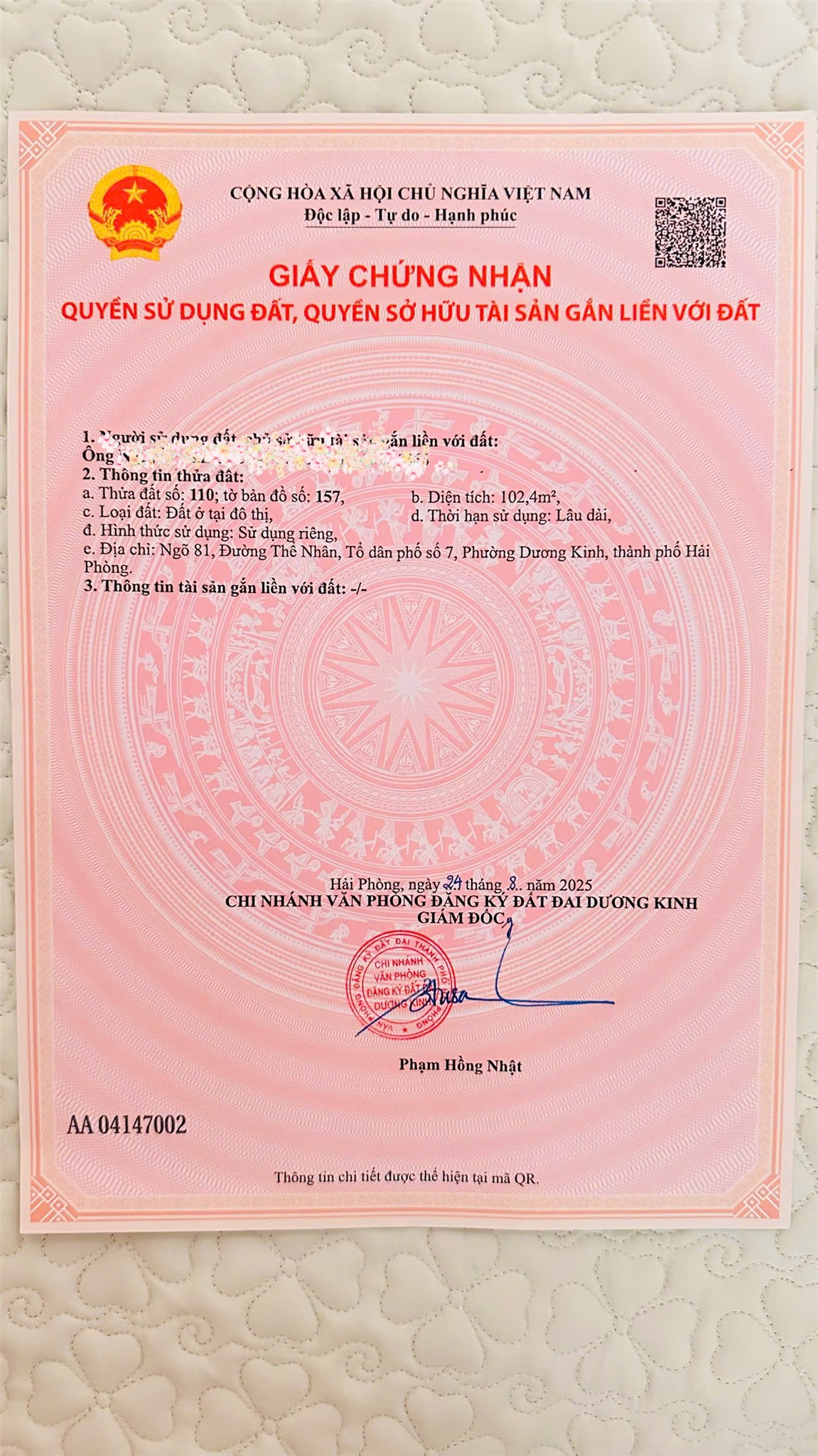1.6xx tỷ 88–102m2 Tĩnh Hải Hòa Nghĩa Dương Kinh Zalo 0567222555 - Ảnh 2