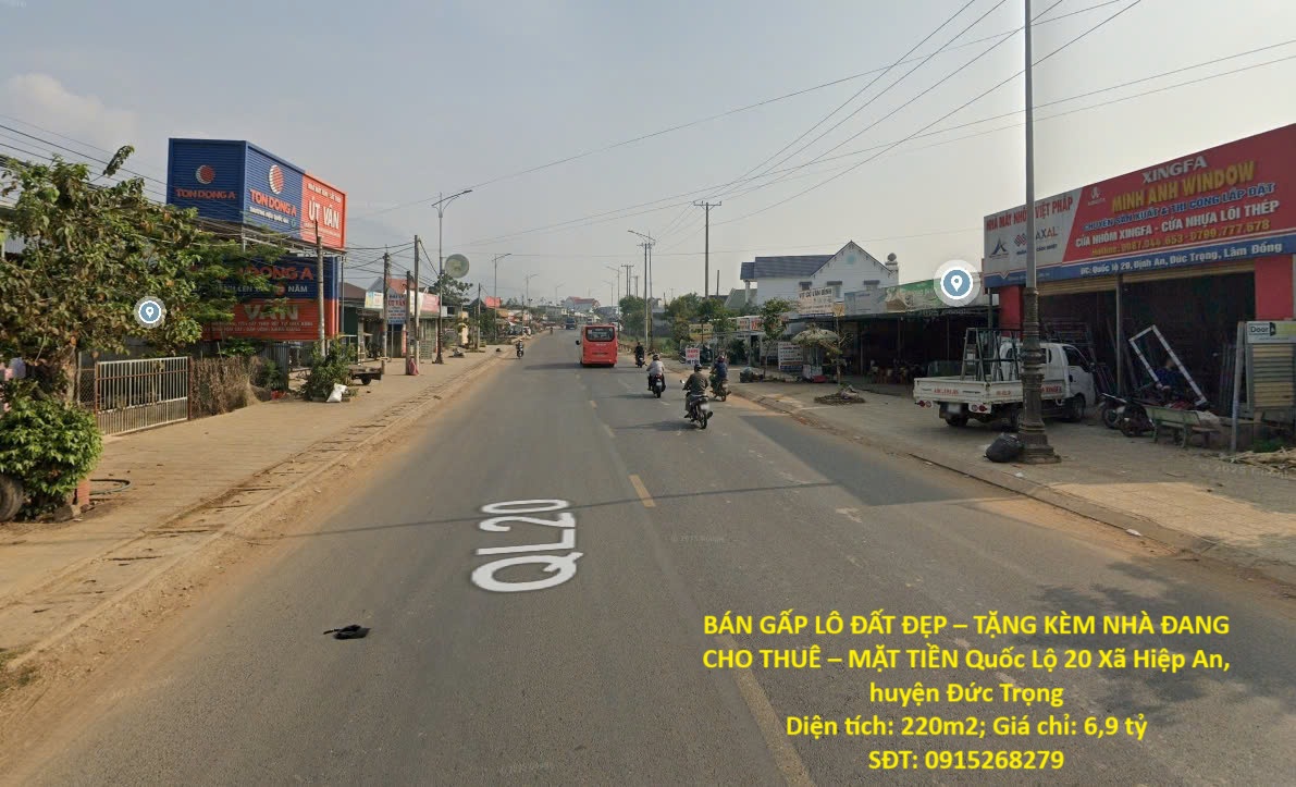 BÁN GẤP LÔ ĐẤT ĐẸP – TẶNG KÈM NHÀ ĐANG CHO THUÊ – MẶT TIỀN Quốc Lộ 20 Xã Hiệp An, huyện Đức Trọng - Ảnh chính