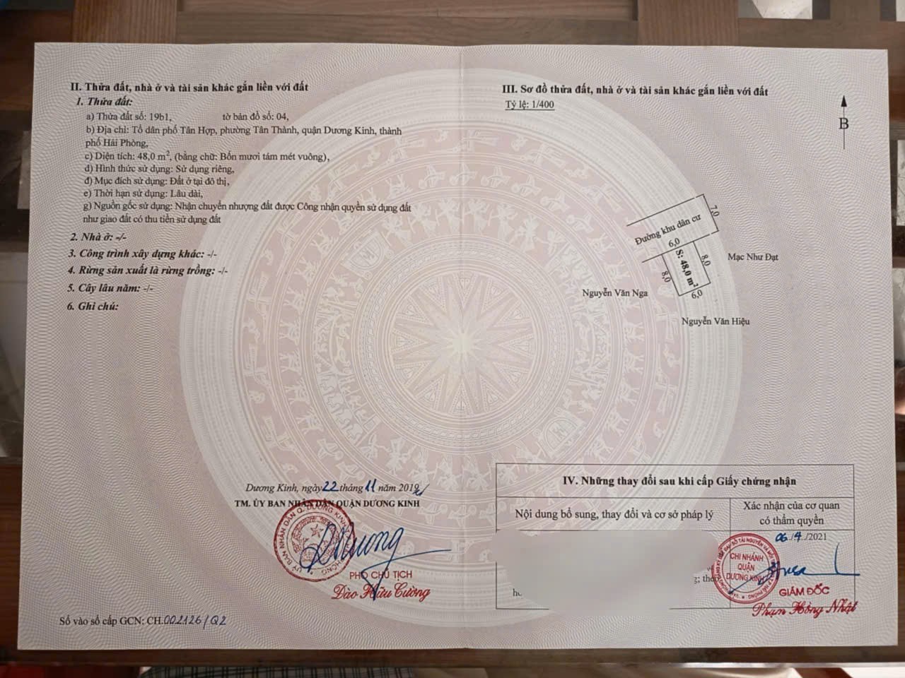 1.27 tỷ 48m2 Tân Thành Dương Kinh Zalo 0567222555 - Ảnh 1