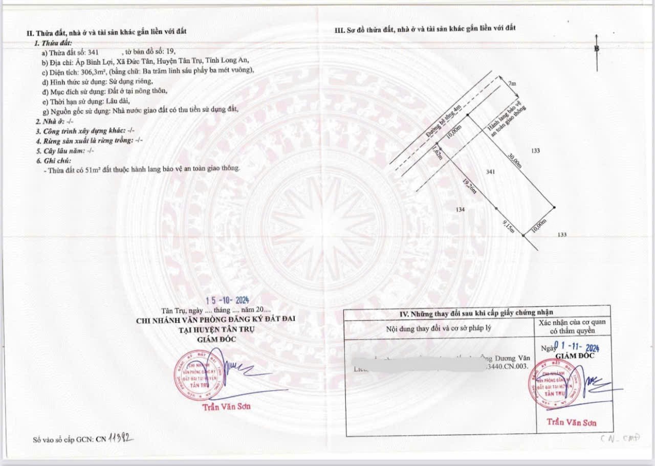 ĐẤT ĐẸP - ĐẦU TƯ SINH LỜI - Chính Chủ Cần Bán Đất Xã Đức Tân, Tân Trụ, Long An - Ảnh chính