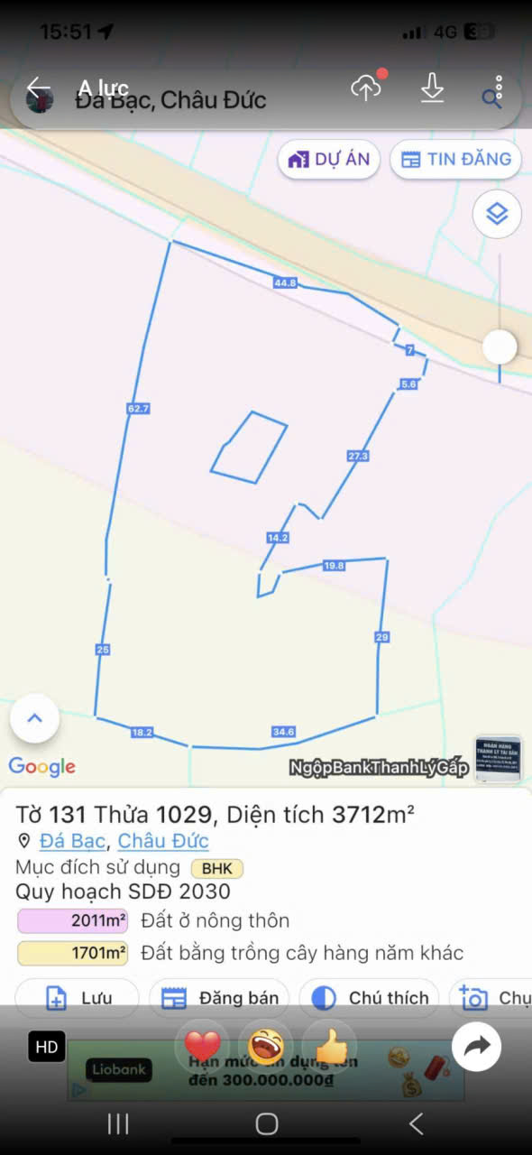 5 xào, đất Đá Bạc, 70m mặt tiền đường nhựa, gần khu công nghiệp Đá Bạc - Ảnh 1