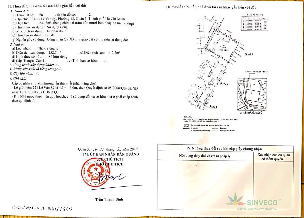 Bán Nhà Hẻm Xe Hơi 221/13 Lê Văn Sỹ, P13, Q3 - Ảnh 3