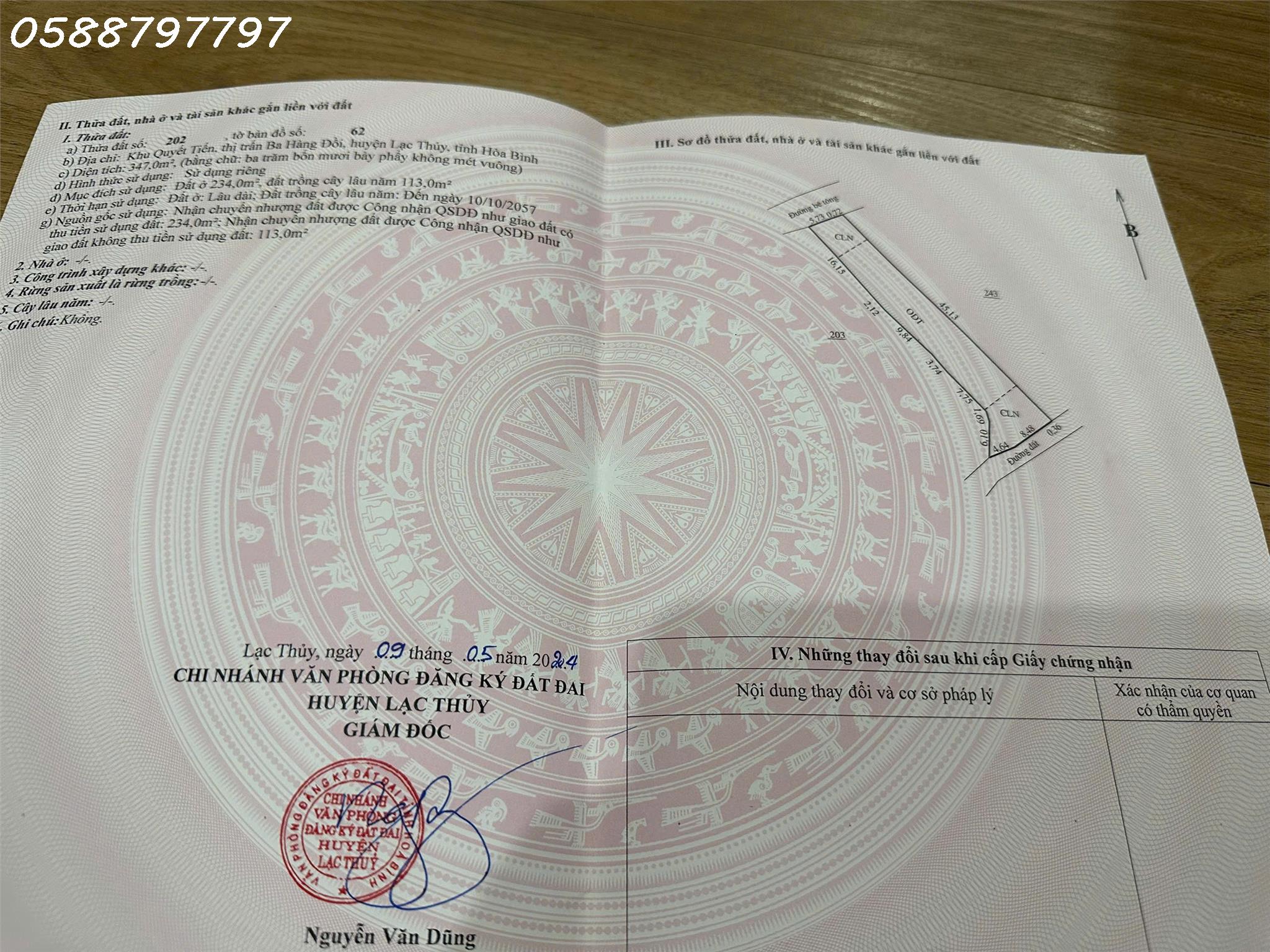Cần tiền bán nhanh lô đất 347m2 trung tâm khu Quyết Tiến, huyện Lạc Thủy, Hòa Bình - Ảnh chính