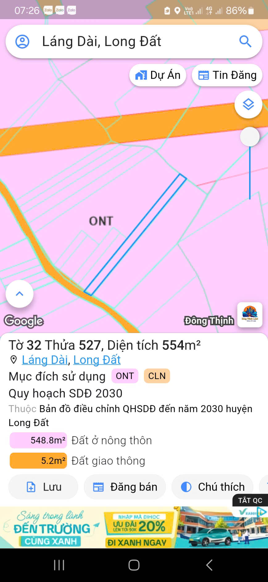 Chủ  cần bán 1 lô đát đẹp qh 2 mt trước sau - Ảnh 1