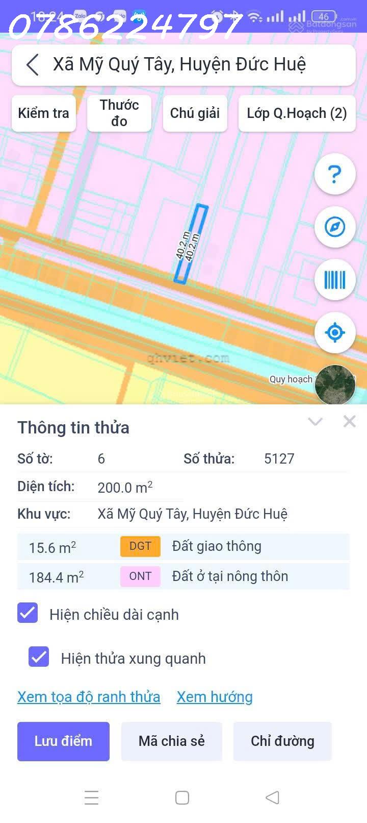 Bán đất 1075 m2 Mỹ Quý Tây, Đức Huệ, Long An, sổ hồng riêng 1.8 tỷ có thể thương lượng - Ảnh 4