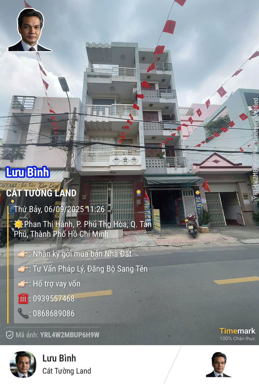 Bán nhà 4.5 Tấm – MT Phan Thị Hành, Phú Thọ Hòa, Tân Phú – chỉ 9.3 tỷ - Ảnh chính